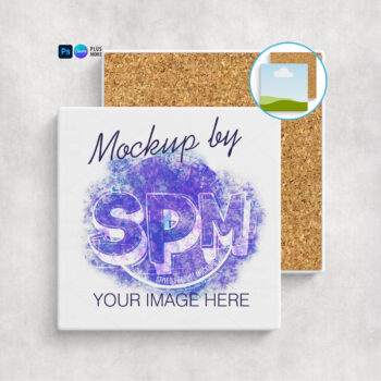 Square Sandstone Coaster Mockup
