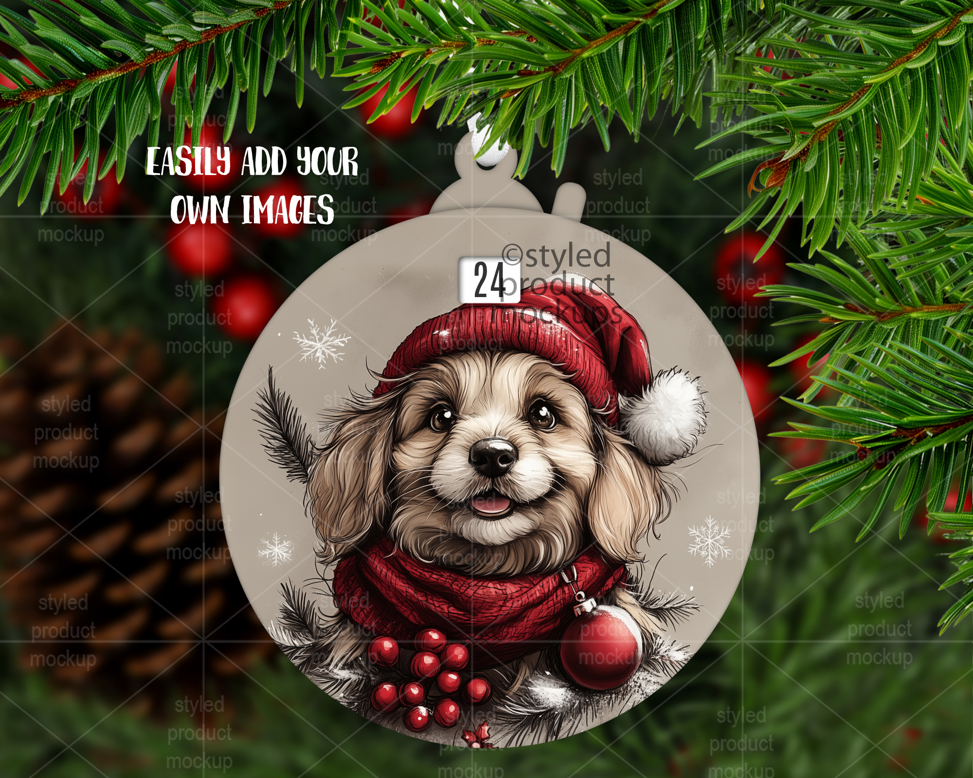 Free Christmas Ornament Mockup