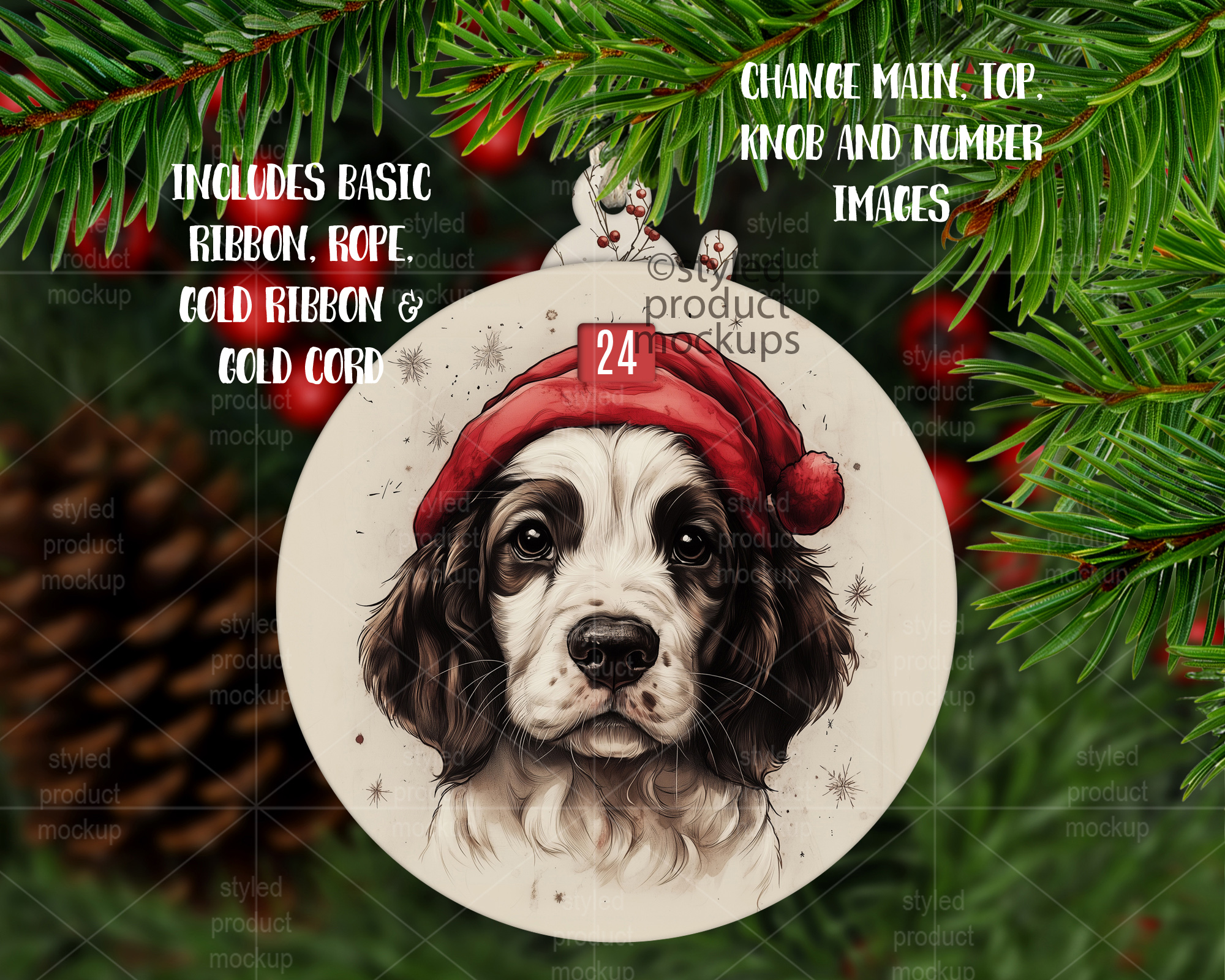 Free Christmas Ornament Mockup