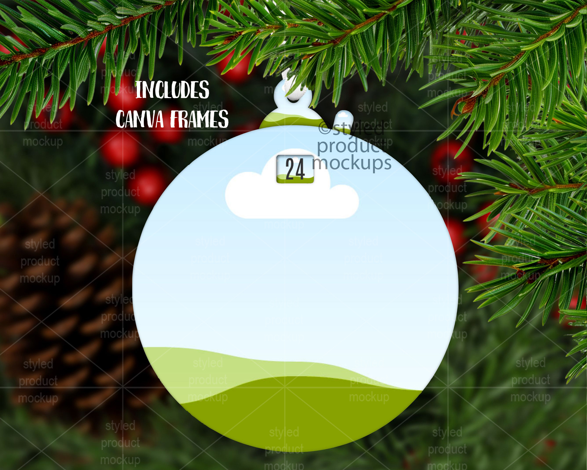 Free Christmas Ornament Mockup