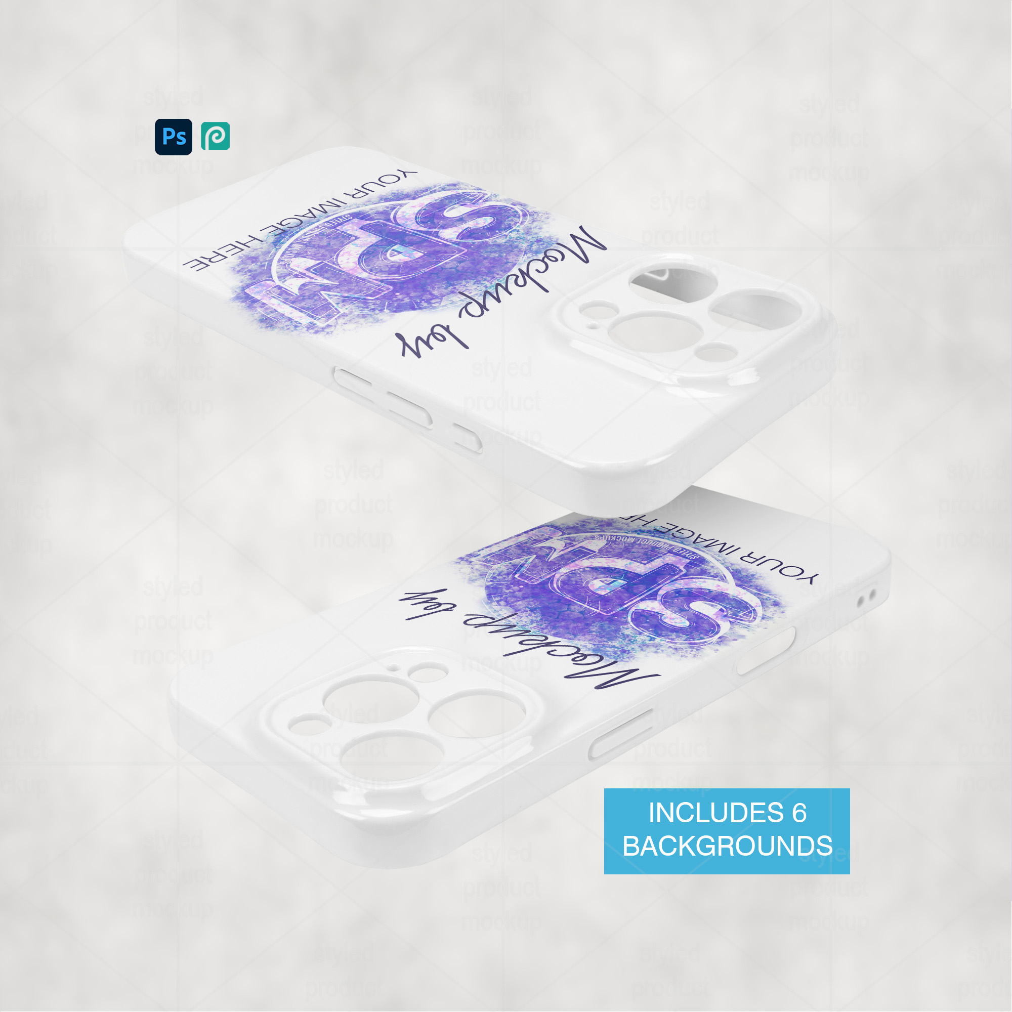 iPhone 15 Pro Max 3D Phone Case Mockup