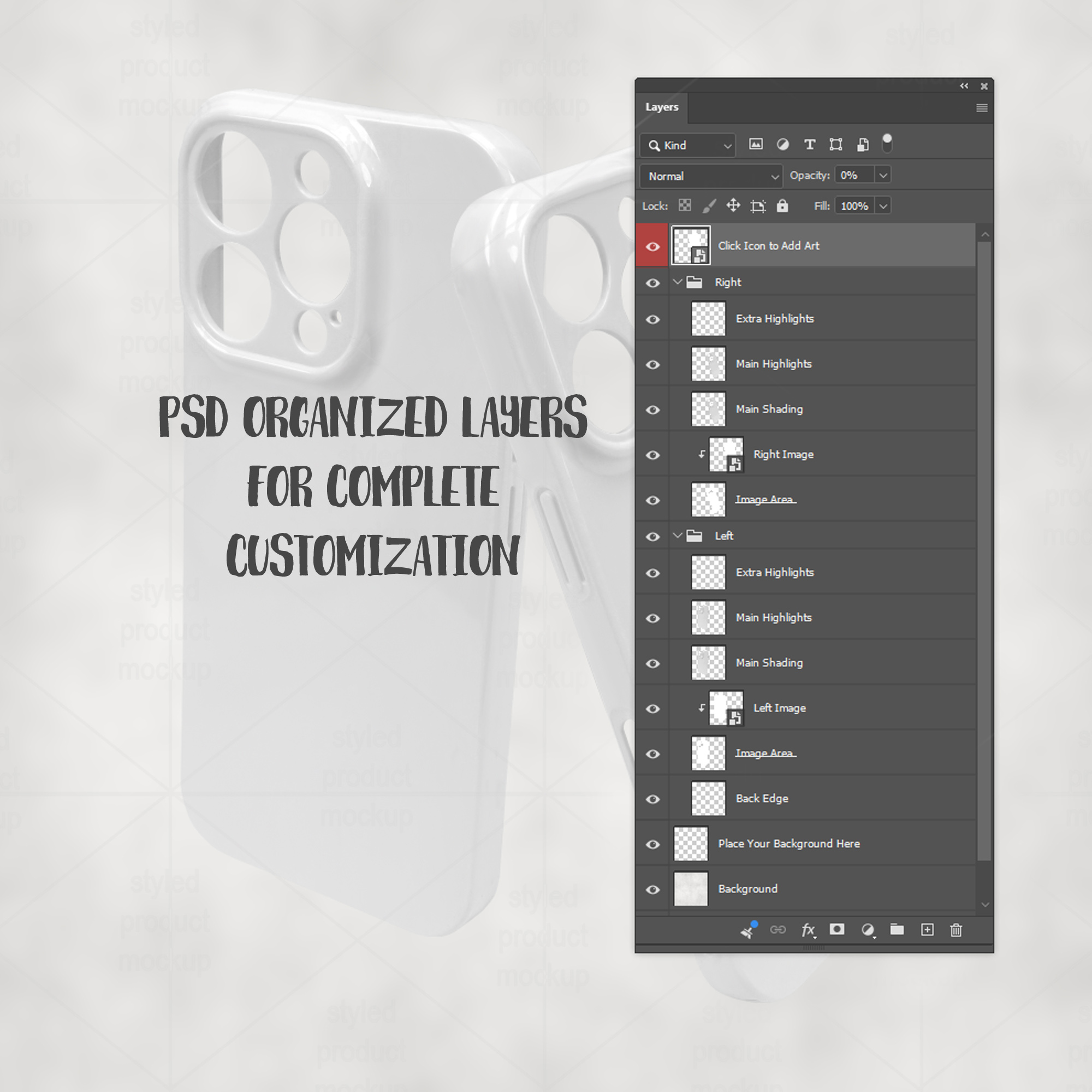 iPhone 3D Case Mockup