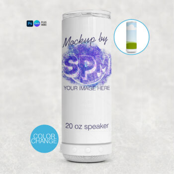 20oz Skinny Speaker Tumbler Mockup